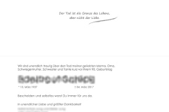 Trauerkarten Innenansicht layout links - Nr. 08