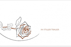 Trauerkarten Trauerkarte Motiv gezeichnete Rose