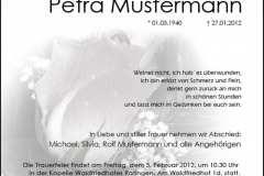 Traueranzeige Motiv A 030 BL - Rose, Rosen, Blume Traueranzeige Motiv A 030 BL - Rose, Rosen, Blume