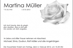 Traueranzeige Motiv A 031 BL - Rose, Rosen, Blume