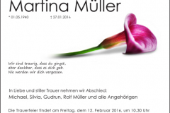 Traueranzeige Motiv A 034 BL - Lilie, Blume