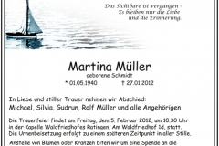 Traueranzeige Motiv A 016 BO - Segelboot, segeln, Boot