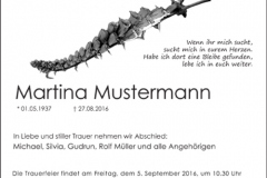 Traueranzeige Motiv A 015 BW - Blüte, Zeichnung