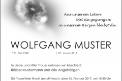 Traueranzeige Motiv A 018 BW - Löwenzahn, Pusteblume Traueranzeige Motiv A 018 BW - Löwenzahn, Pusteblume