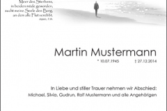 Traueranzeige Motiv A 020 ME - Strand, Meer, Ufer, Person