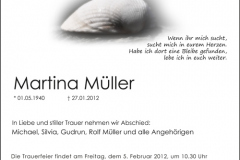 Traueranzeige Motiv A 021 SO - Muschel, Meer