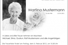 Traueranzeige Motiv A 022 SO - Portrait