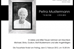 Traueranzeige Motiv A 023 SO - Portrait