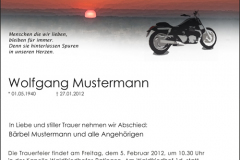 Traueranzeige Motiv A 029 SO - Motorrad, Bike