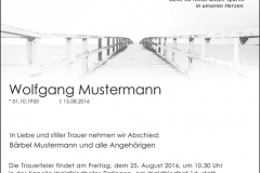 Traueranzeige Motiv A 036 SO - Steg, Ufer, See, Meer, Fluß