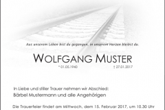 Traueranzeige Motiv A 040 SO - Bahngleis