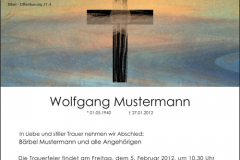 Traueranzeige Motiv A 041 SY - Symbol, Kreuz, christlich