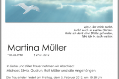 Traueranzeige Motiv A 016 WO - Möwe, Wolken