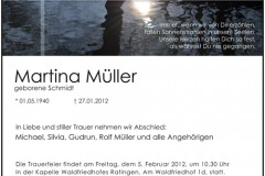 Traueranzeige Motiv A 018 WS - Fluß, Sonne