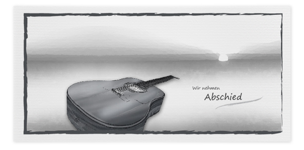Trauerkarte Gitarre Motiv - Nr. 015 IN