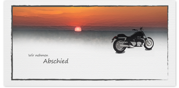 Trauerkarten Motiv Motorrad 029 SO
